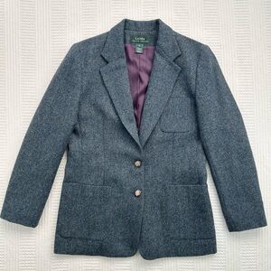 Lauren Ralph Lauren Vintage Blazer Wool Tweed Gray Size 12